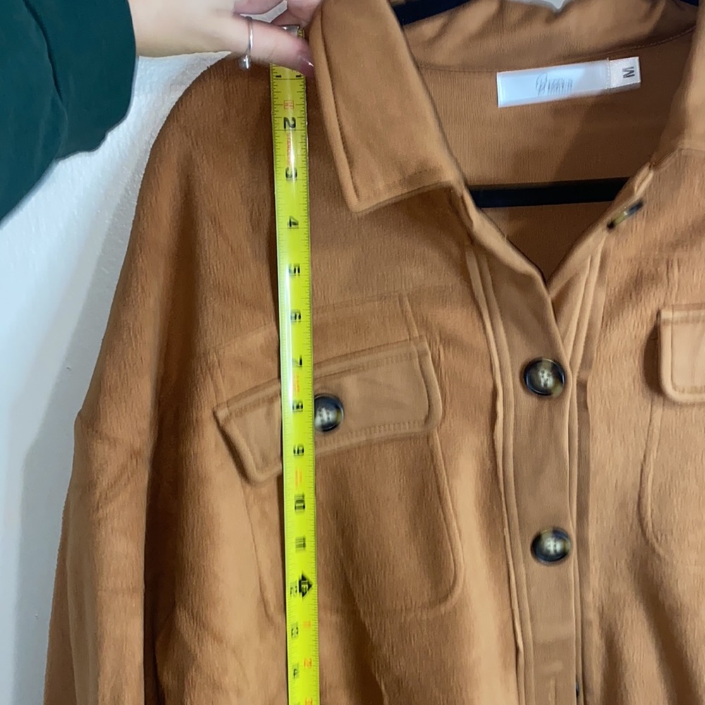 🌵Maple colored Oversized fleece button up jacket! - Picture 3 of 8